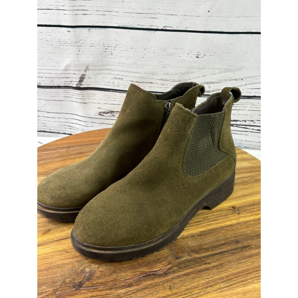 Women's Easy Spirit Martha Stewart Olive Green Suede Ankle Boots 7.5